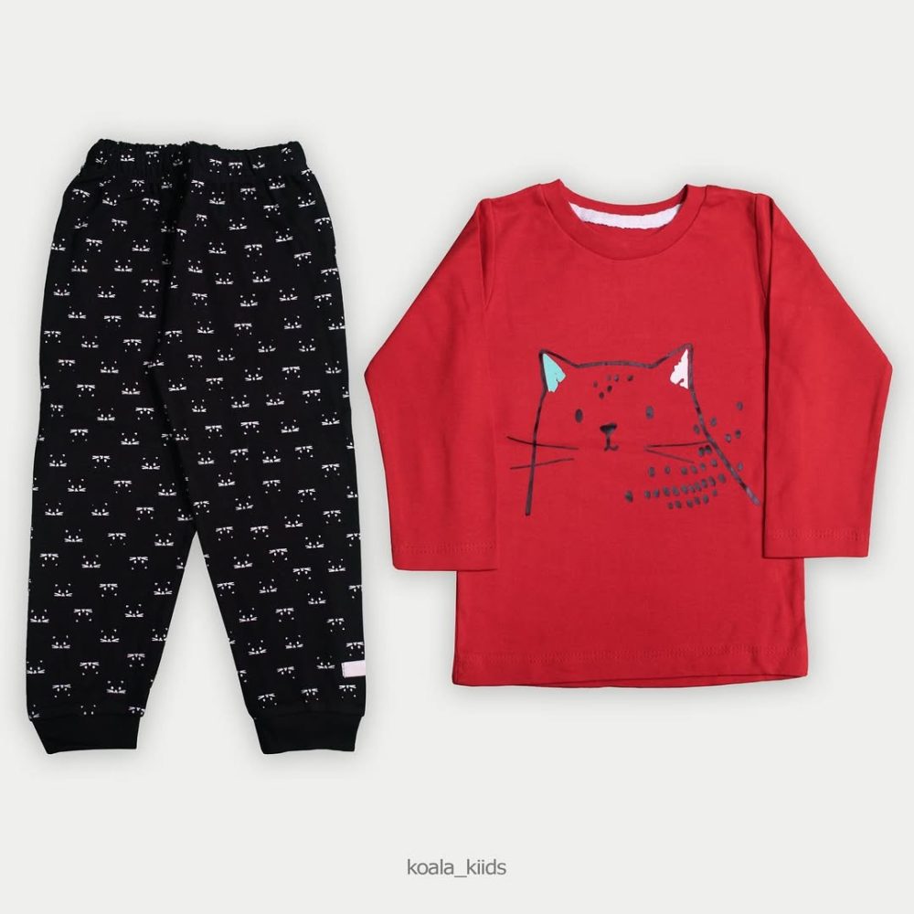 بلوز شلوار پیشی قرمز